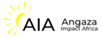 This is the official logo for Angaza Impact Africa. a sun icon on the top left next to an Angaza impact Africa name